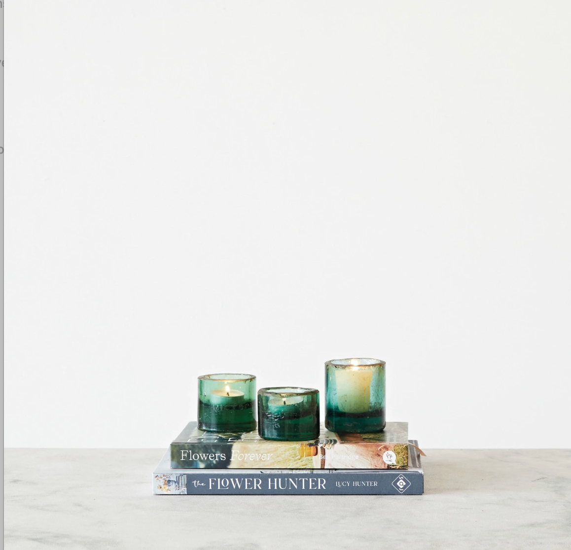 Found Recycled Soda Bottle Glass Tealight Holder