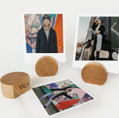 Moon Block Wooden Photo Holder