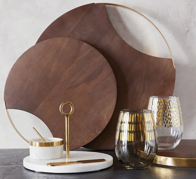 Marble Bowl With Brass Spoon