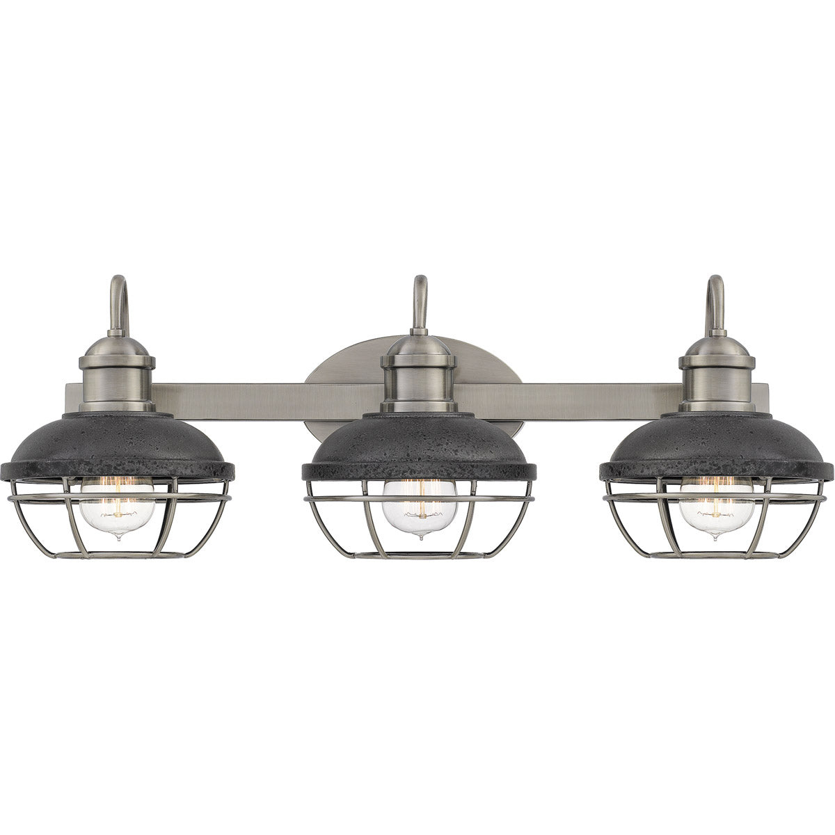 Sandpiper 3 Light 25 inch Antique Polished Nickel Bath Light Wall Light