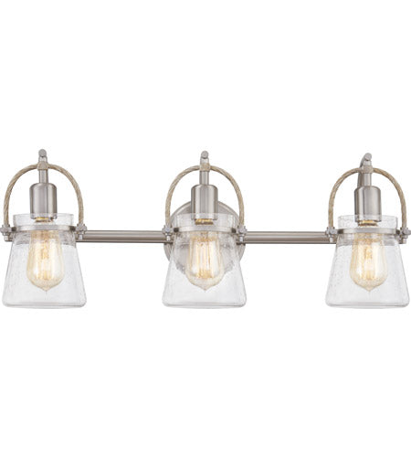 Stafford 3 Light 24 inch Brushed Nickel Bath Light Wall Light, Large