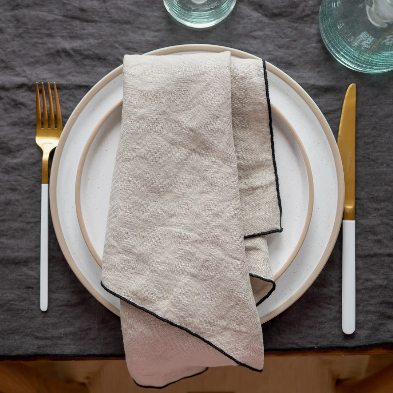 EDGED Linen Napkin - 100% Stonewashed Linen Napkin
