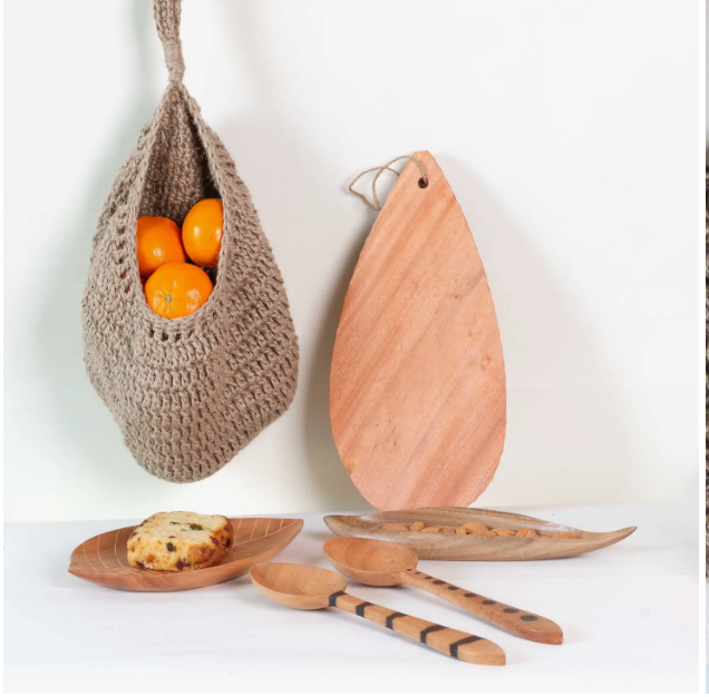 Jute Crochet Kitchen Wall Baskets