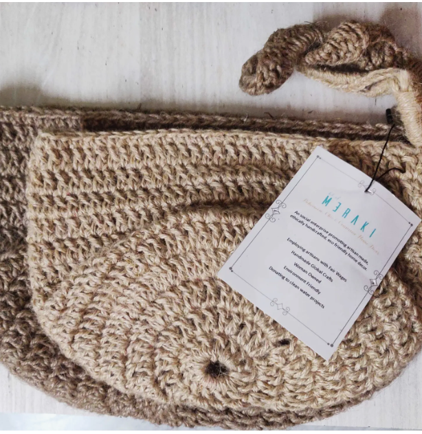 Jute Crochet Kitchen Wall Baskets