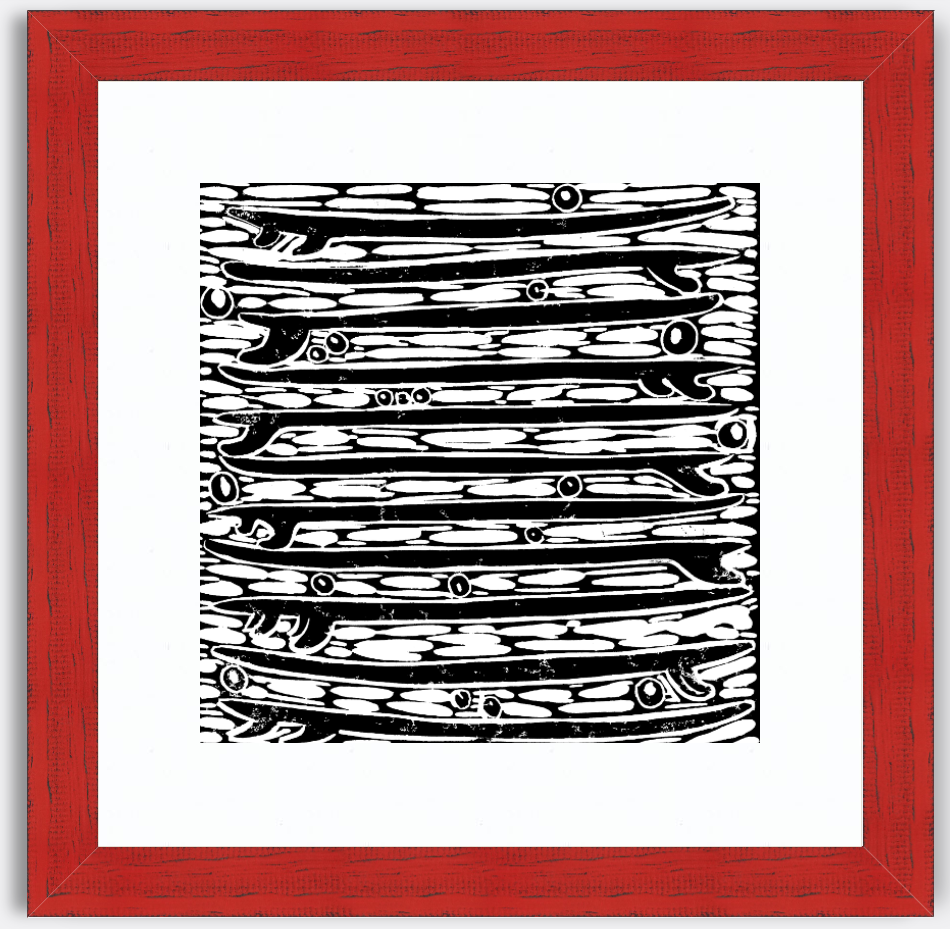 Stacked Quiver Black and White Block Print Art