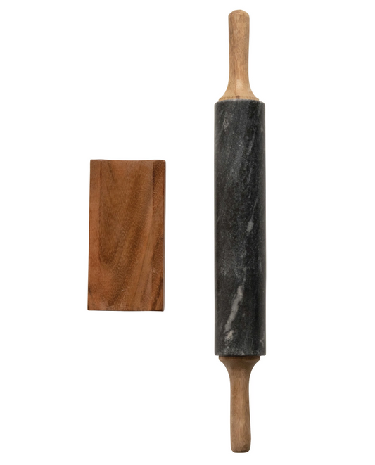 Rolling Pin with Handles and Holder