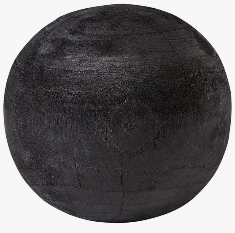 Wood Sphere 5" Black