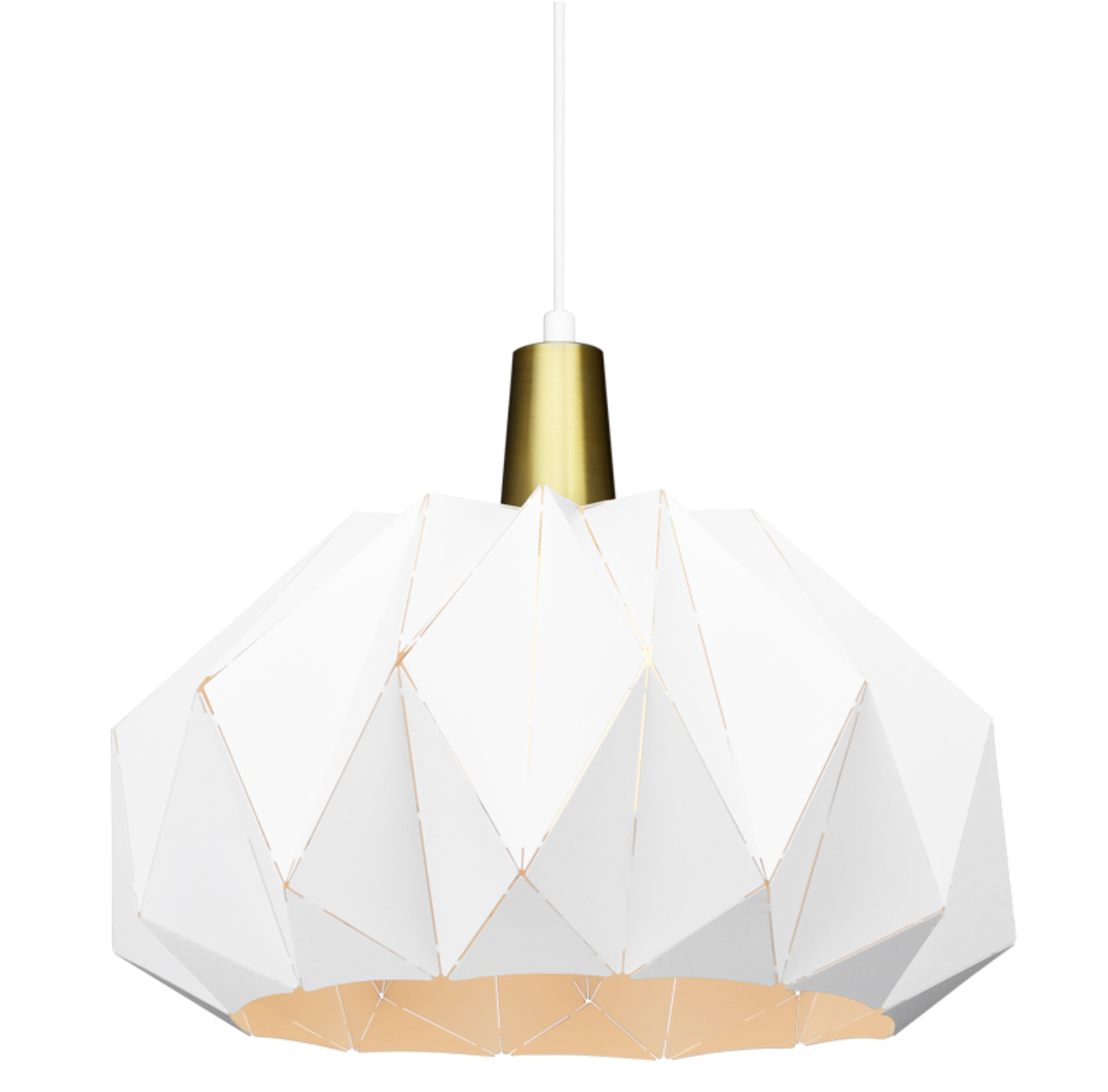 The Origami 1 Light 19 inch White Pendant Ceiling Light