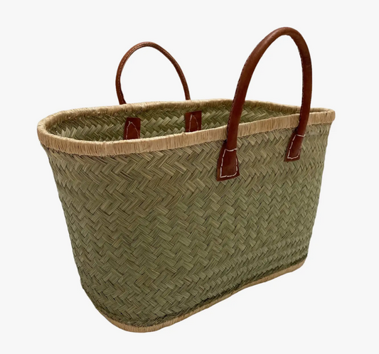 Aravoula basket plain color natural - 24x48x16/30x56x23 cm  Size PM 24x48x16cm