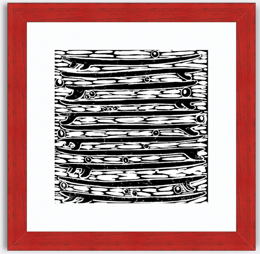 Stacked Quiver Black and White Block Print Art