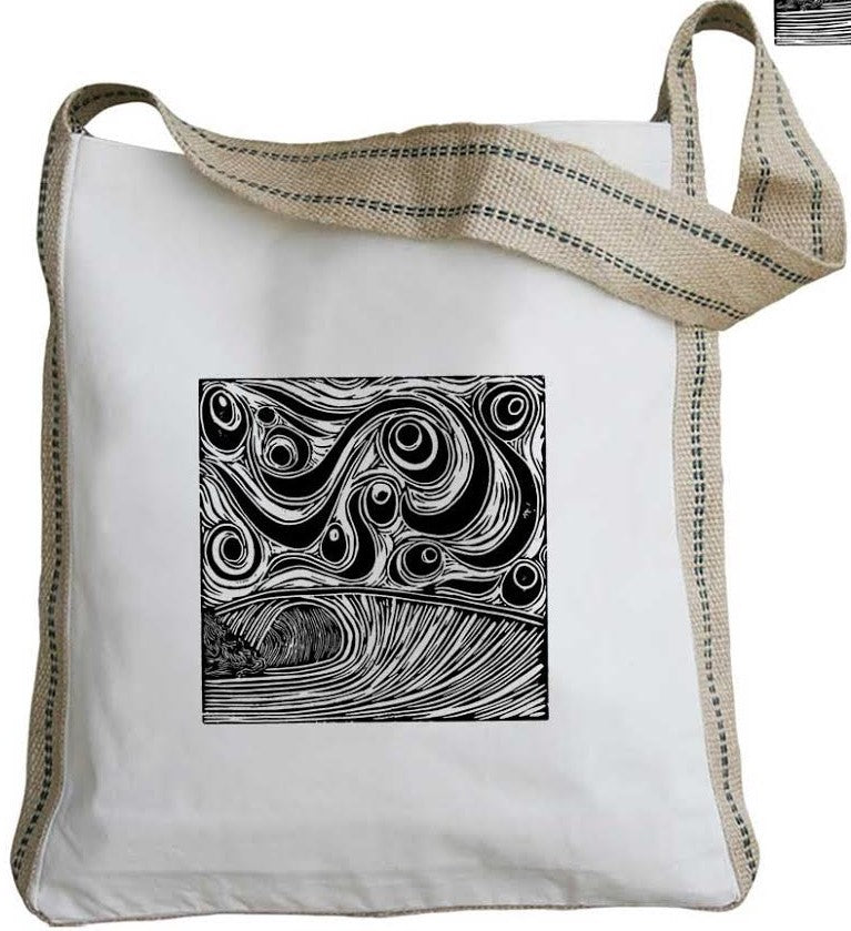 Windy Wave Messenger Tote with Long Handles